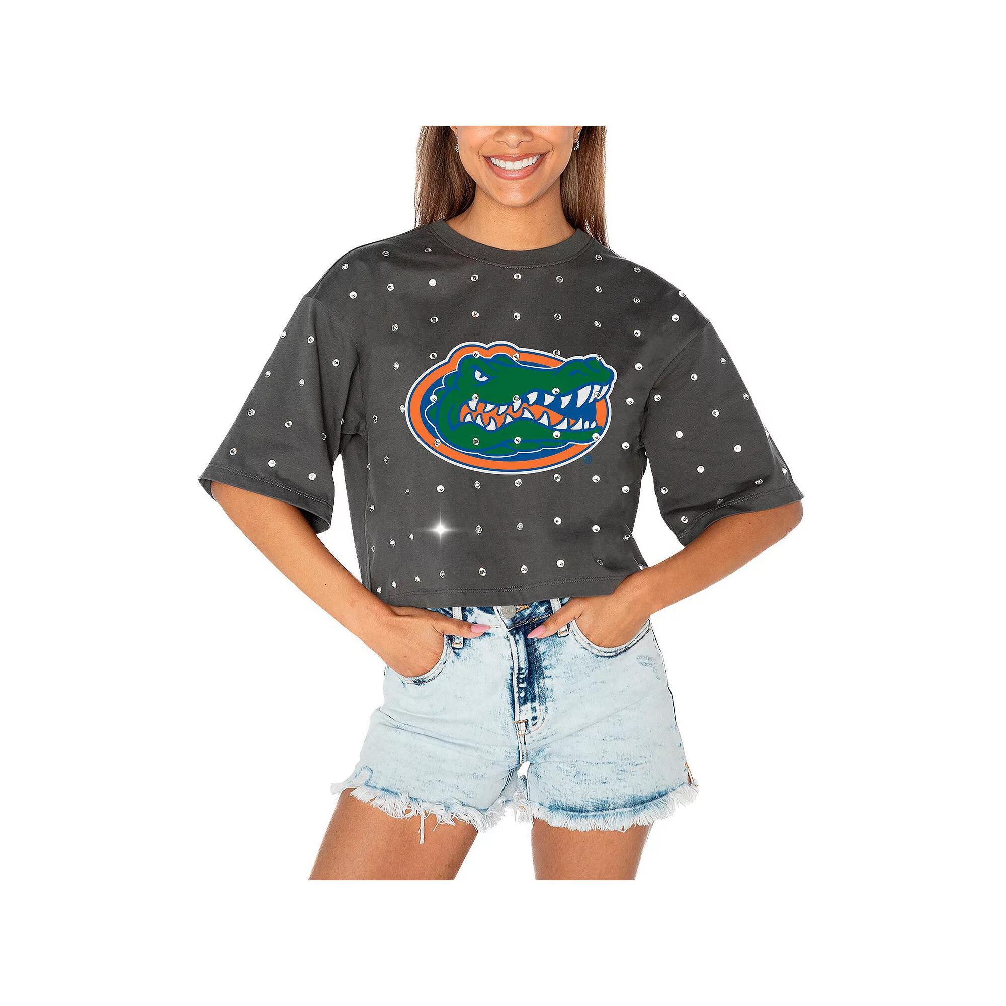 Women's Gameday Couture Gray Oklahoma Sooners Go Time Rhinestone Crop T-Shirt, Size: Medium, Grey Product Image