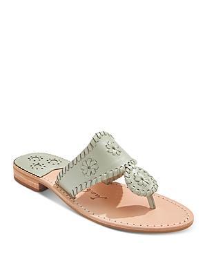 Jack Rogers Jacks Leather Flat Thong Sandals Product Image