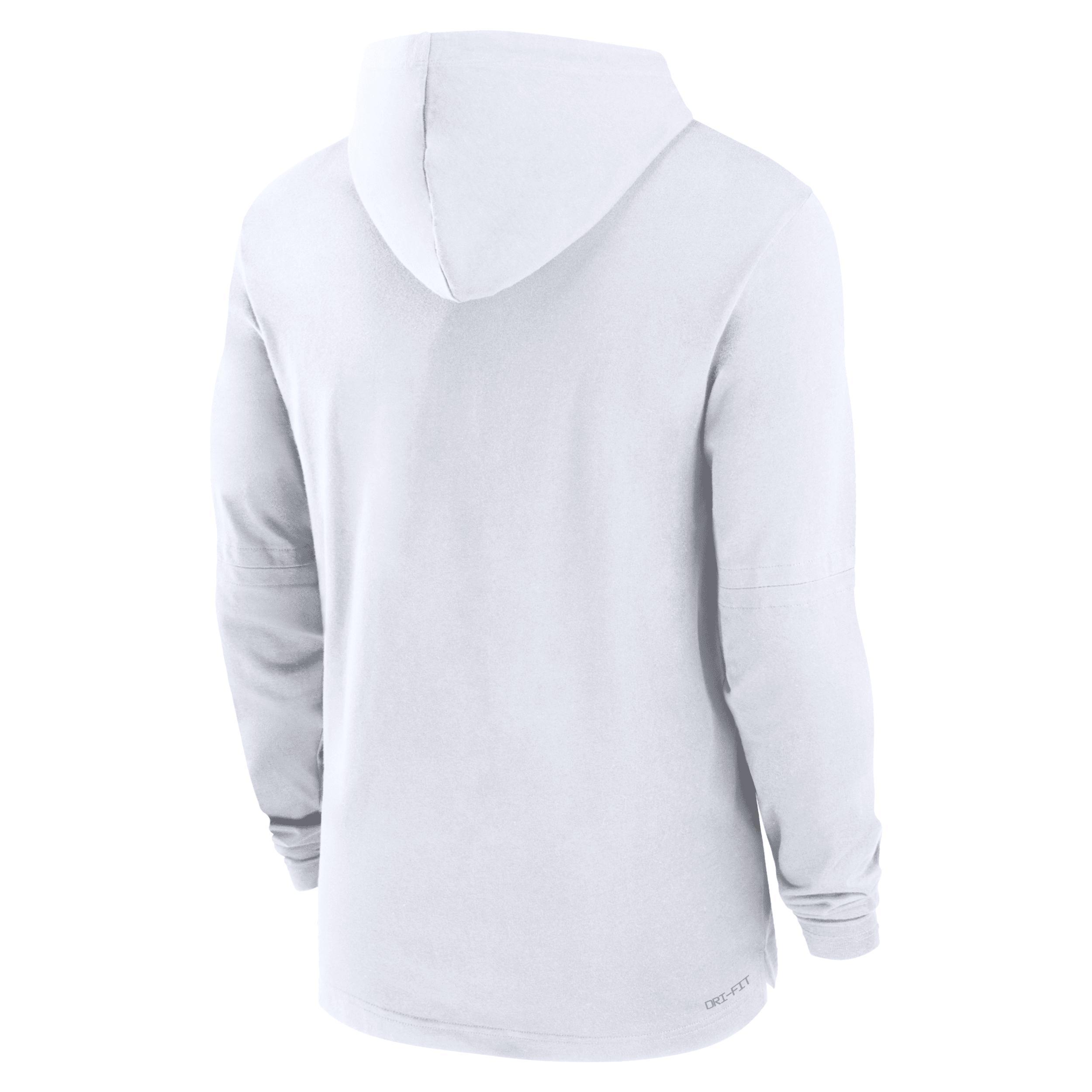 Men's Nike White Duke Blue Devils 2024 Sideline Hoodie Performance Long Sleeve T-Shirt,  Product Image