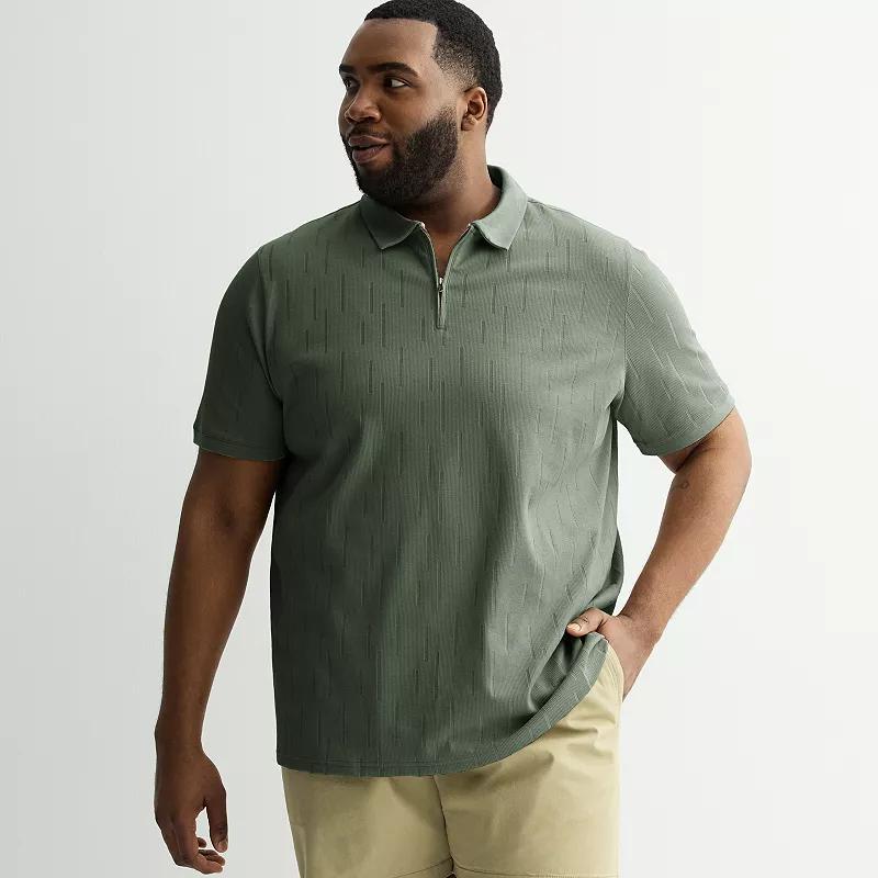 Big & Tall Apt. 9® Zipper Polo, Men's, Size: Medium Tall, Beige Product Image
