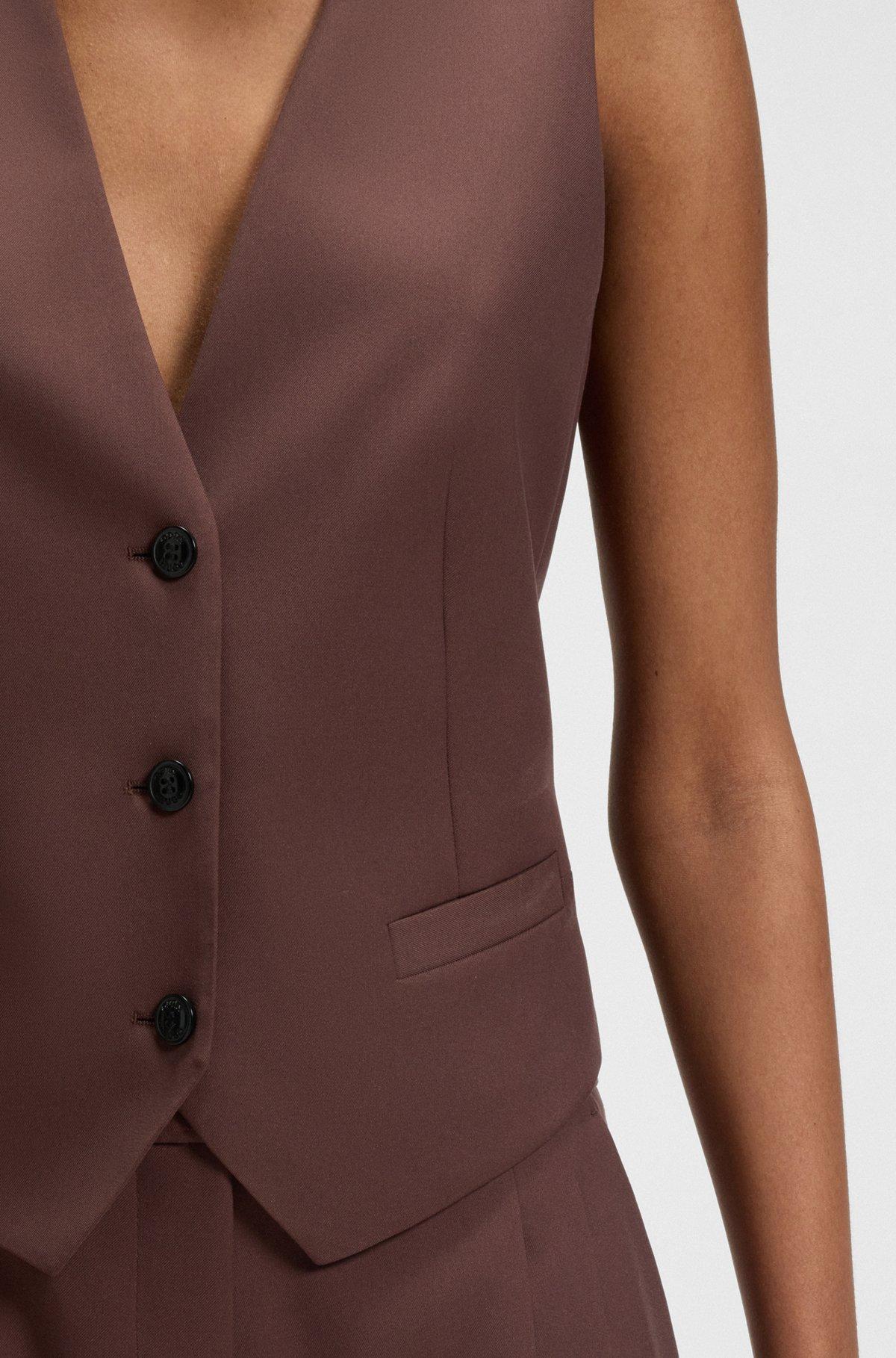 Regular-fit waistcoat in stretch fabric Product Image