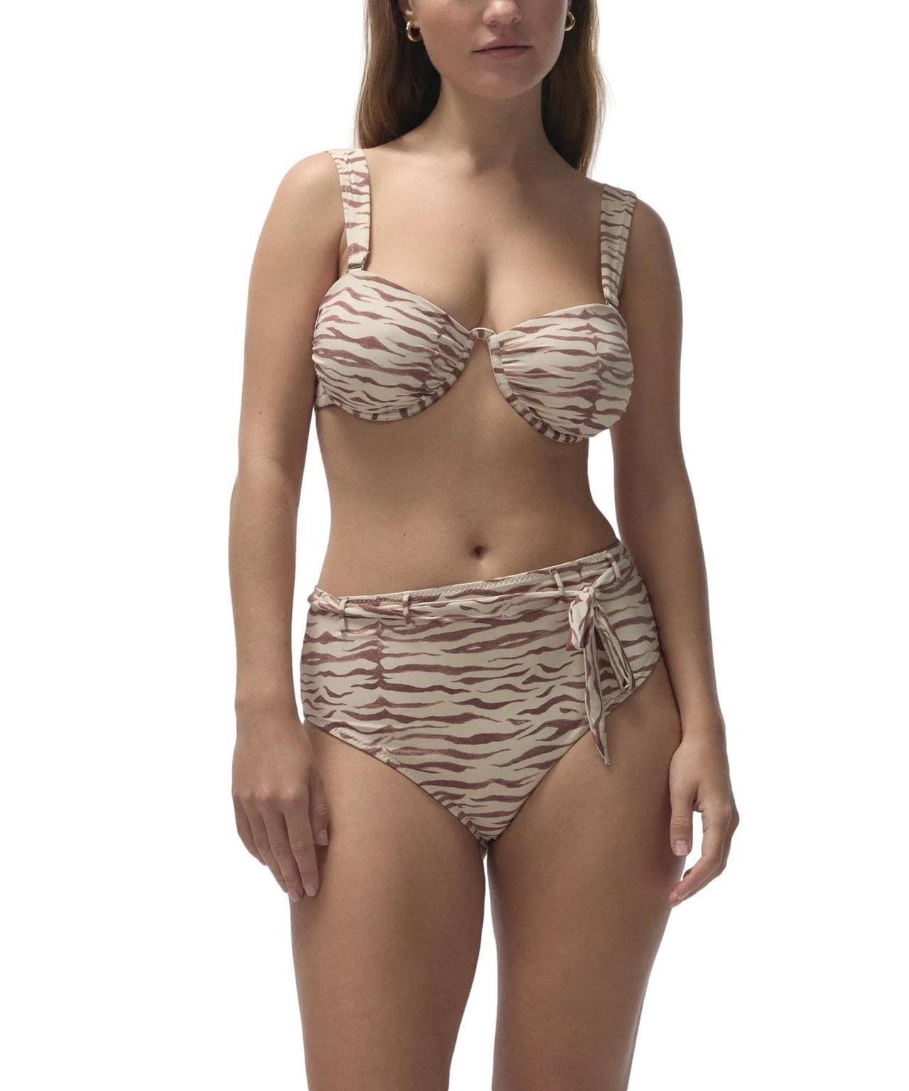 Bikini top with animal print Product Image