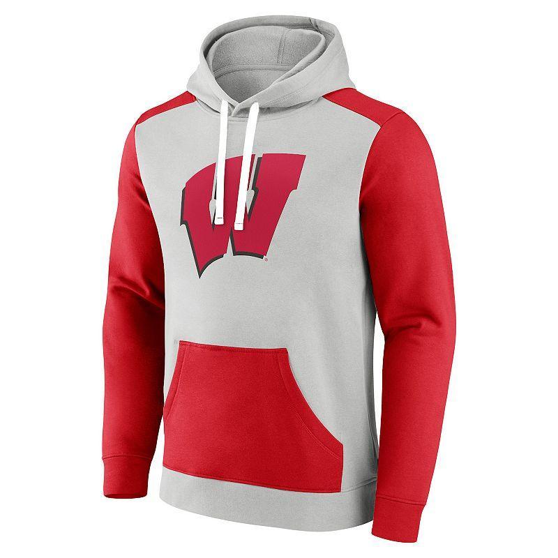 Men's Wisconsin Badgers Primary Arctic Hoodie, Size: XXL, Gray Product Image