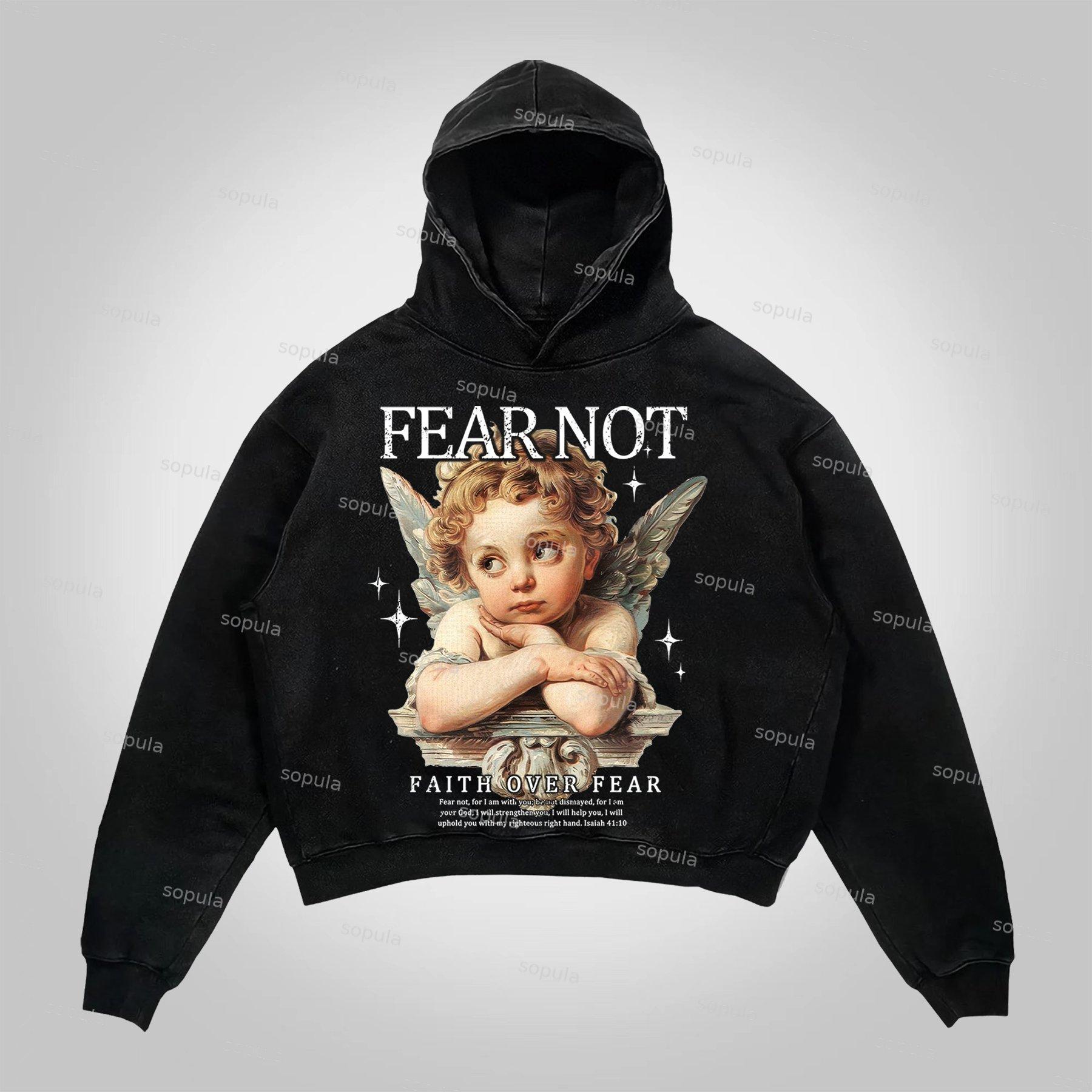 Sopula Faith Over Fear Angel Graphic Hoodie Product Image
