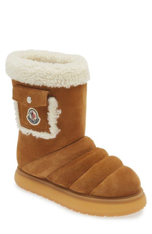 MONCLER Gaia Faux Shearling Lined Boot In Rust Product Image