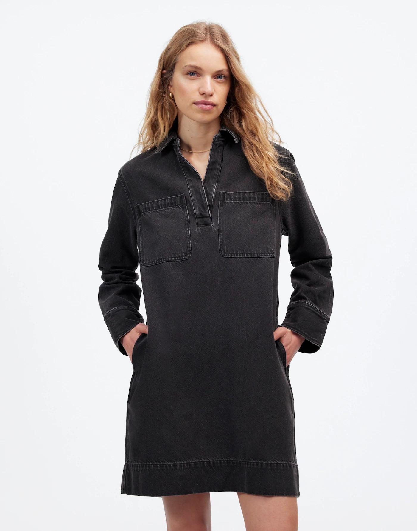 Popover Mini Dress: Airy Denim Edition Product Image