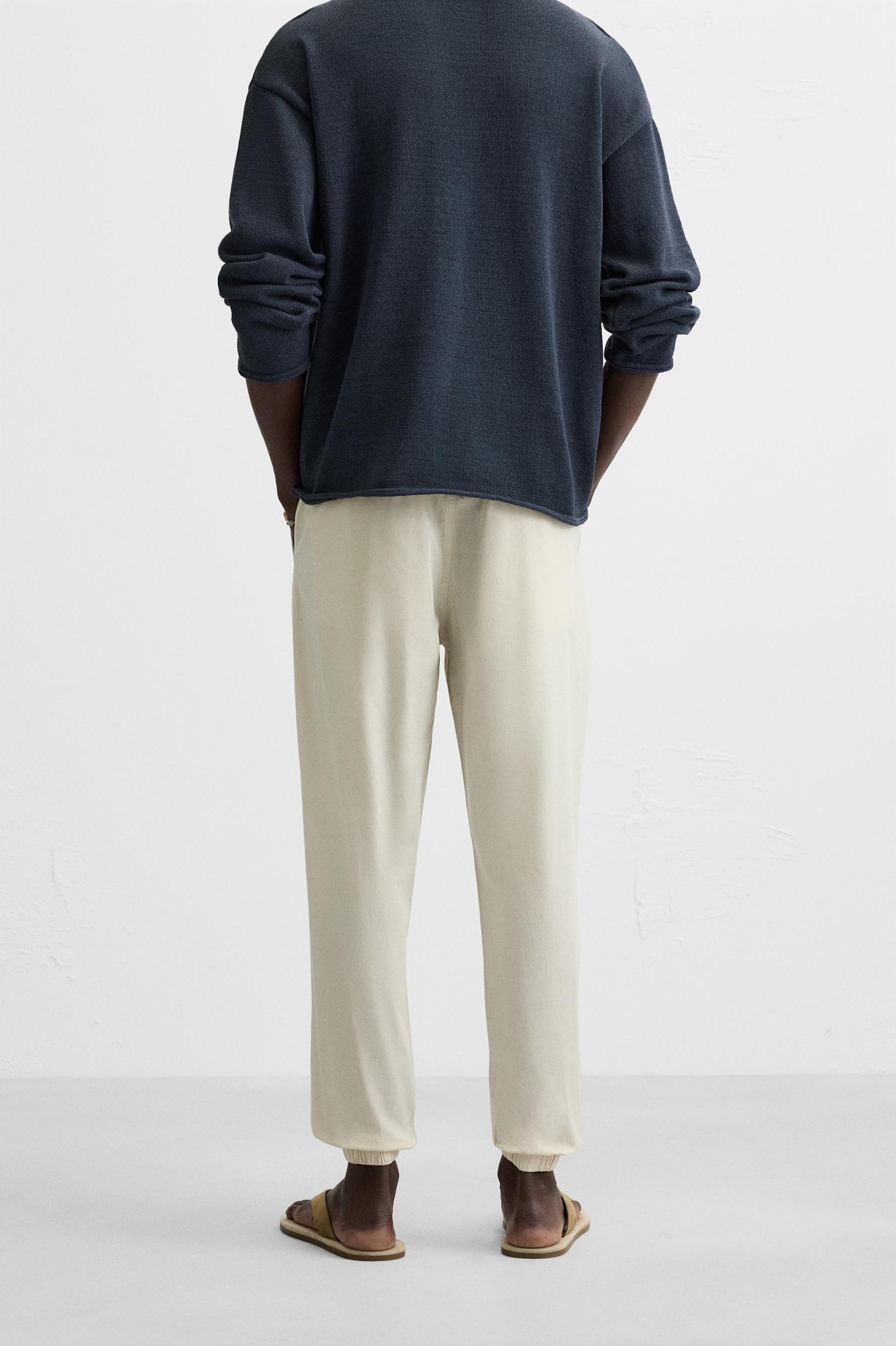 WASHED JOGGER-WAIST PANTS Product Image