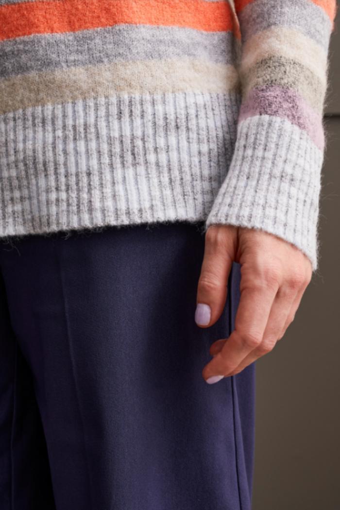 Crew Neck Stripe Sweater Product Image