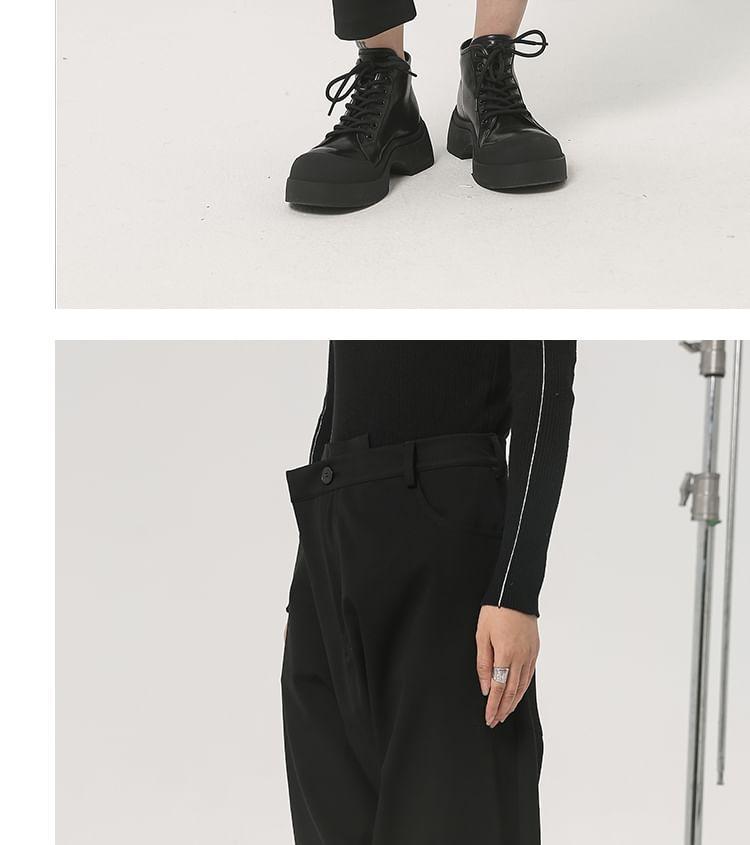 High Rise Plain Crop Harem Pants Product Image