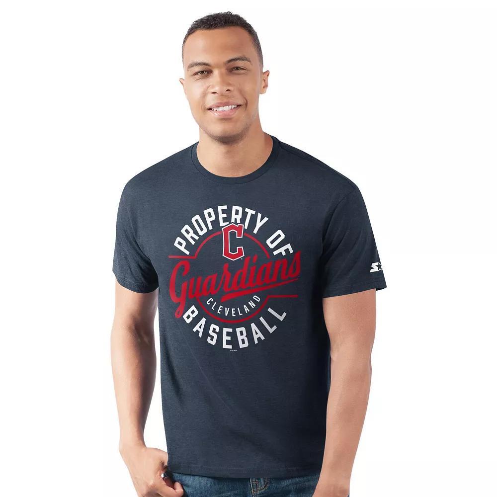 Men's Starter  Navy Cleveland Guardians Prime Time Property Of T-Shirt, Size: Small, Grd Blue Product Image