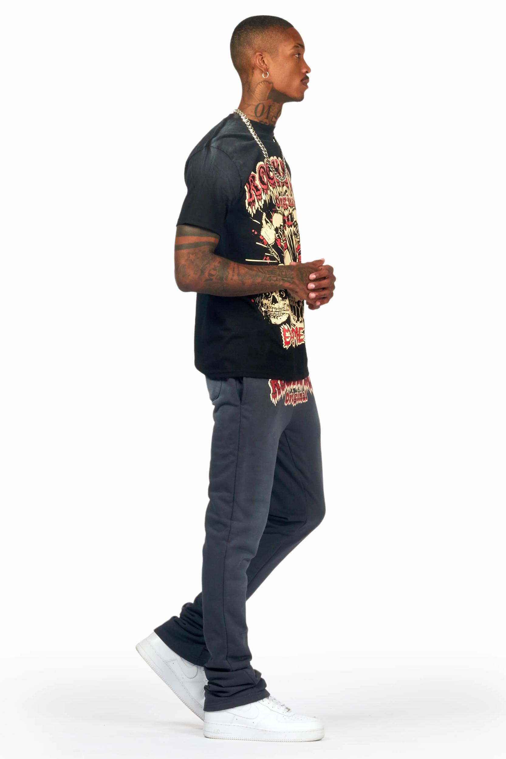 Tabor Black T-Shirt/Stacked Flare Track Set Male Product Image