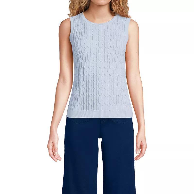 Womens Lands End Cable Knit Sweater Tank Top Product Image