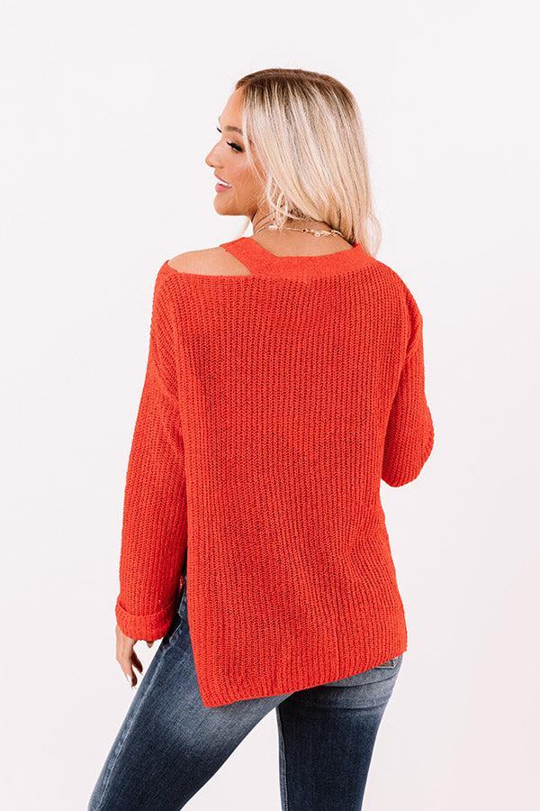 Simply Curated Knit Top In Red Product Image