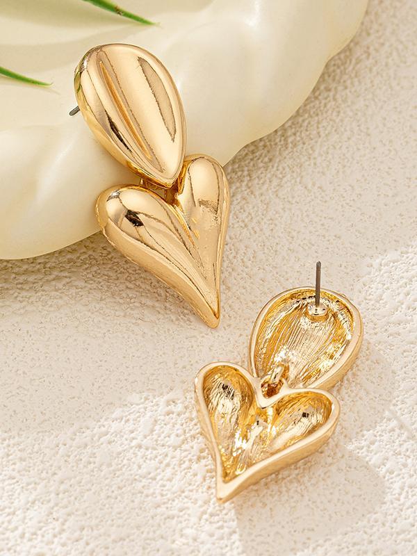 Geometric Heart Shape Drop Earrings Product Image