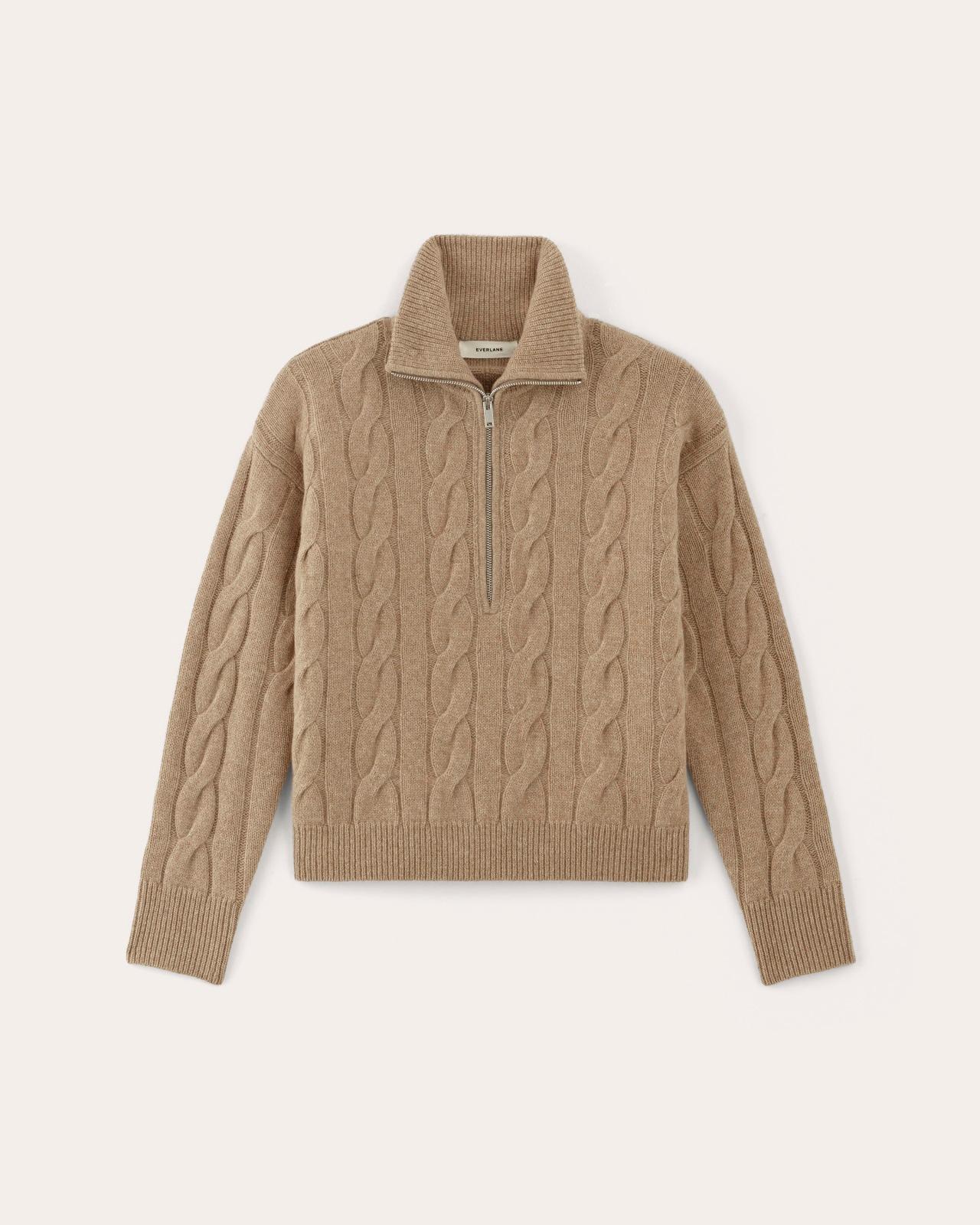 The Cable Half-Zip in Luxe Merino Product Image