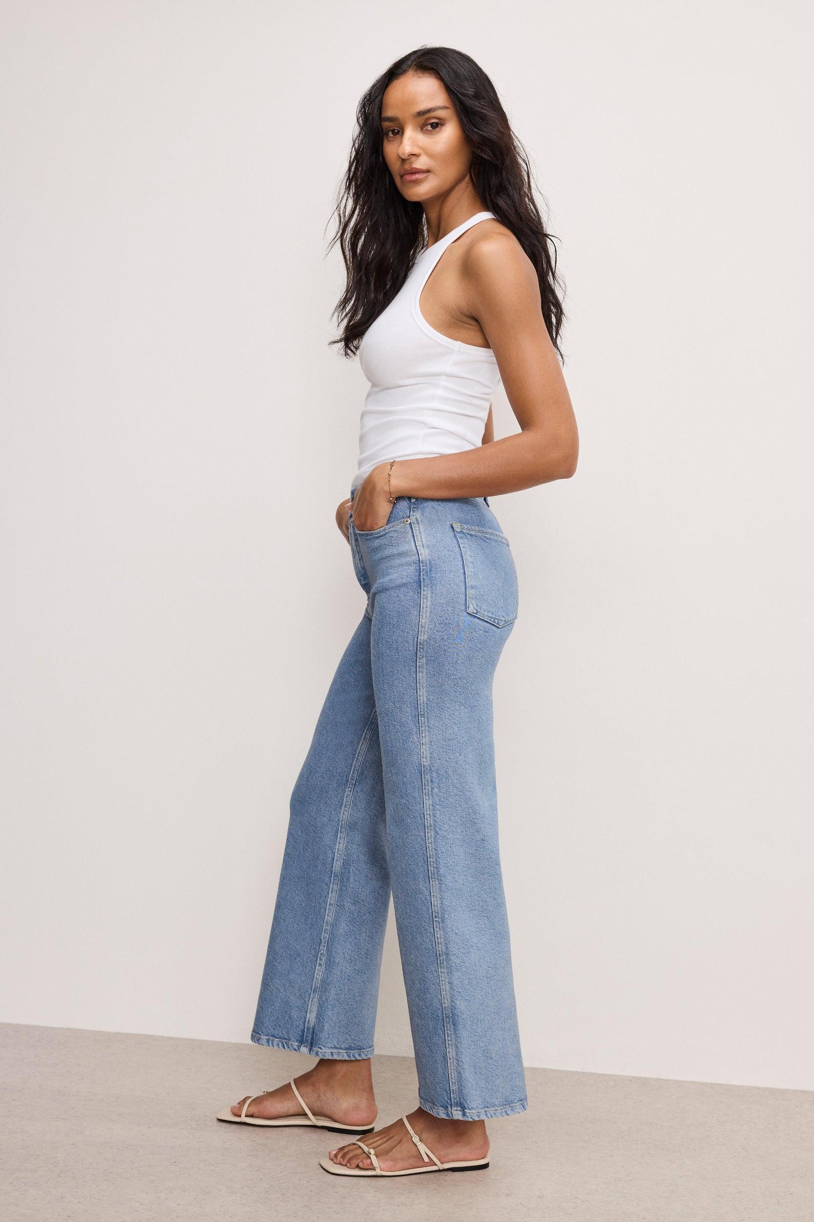 SOFT TECH GOOD SKATE WIDE CROPPED JEANS | INDIGO860 Product Image