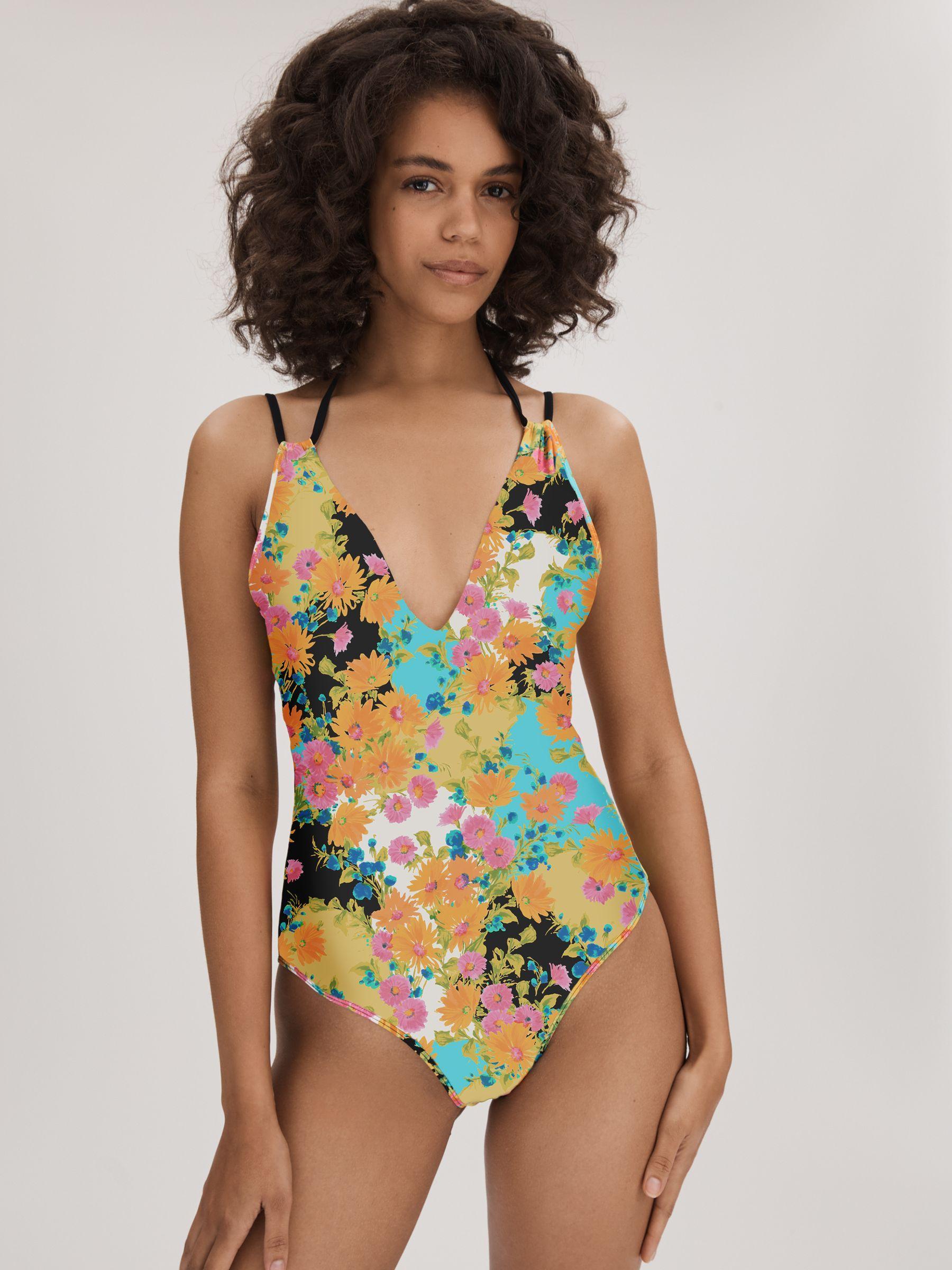 Florere Printed Dual Strap Swimsuit in Multi Product Image