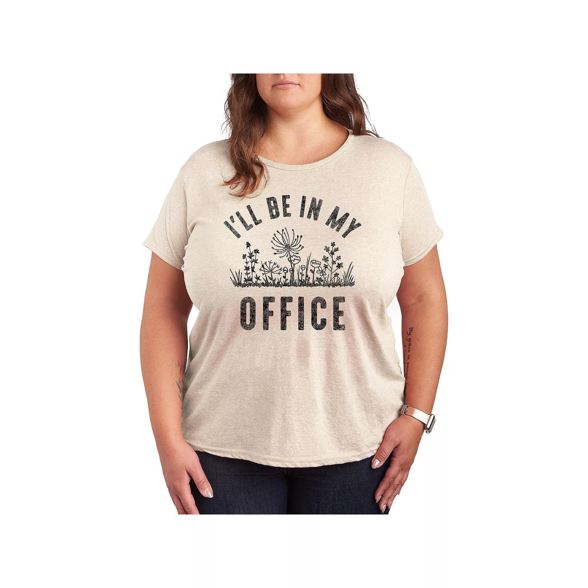 Plus I'll Be In My Office Graphic Tee, Women's, Size: 3XL, Grey Gray Product Image