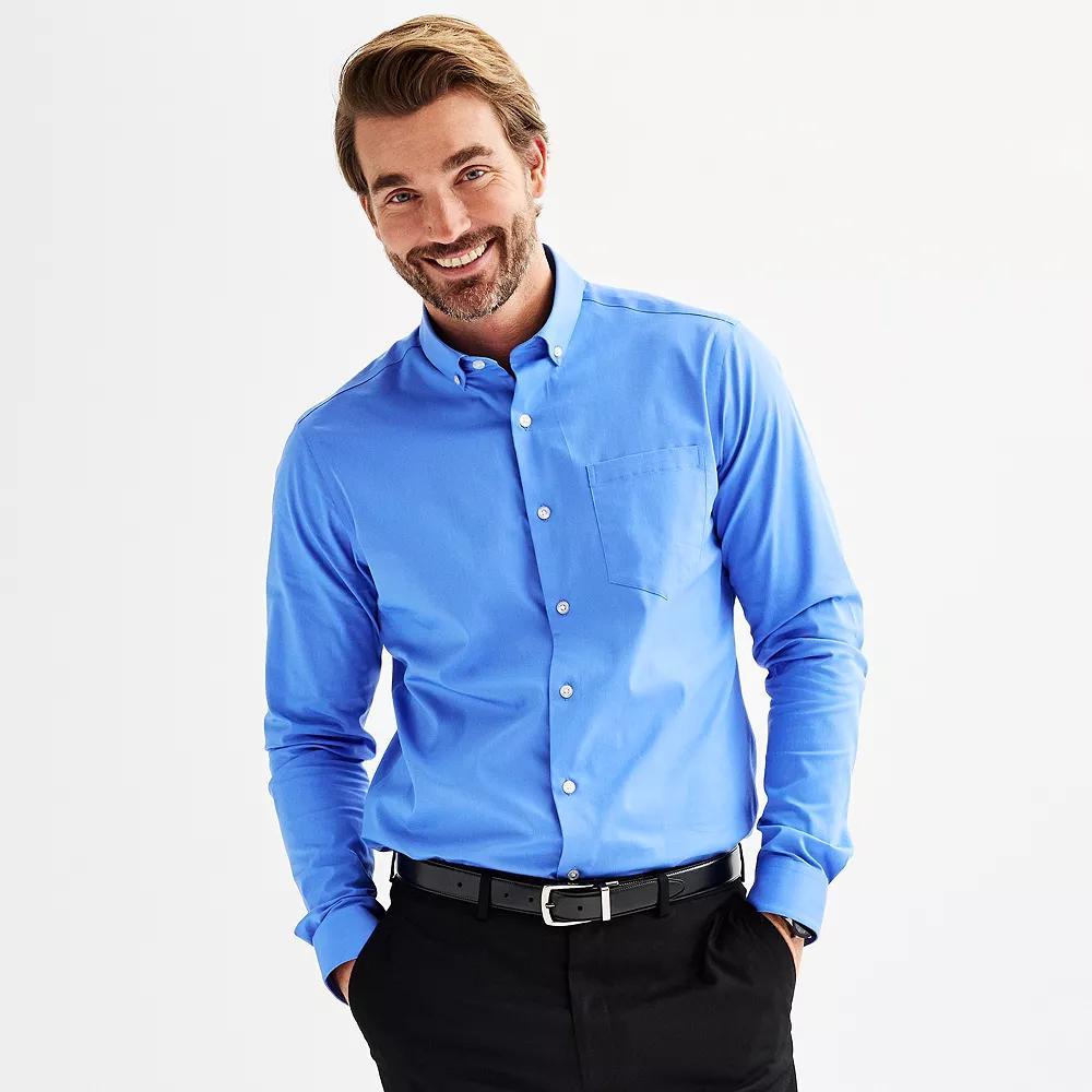 Men's Apt. 9® Wrinkle Free Slim-Fit Button Down Collar Dress Shirt,  Product Image