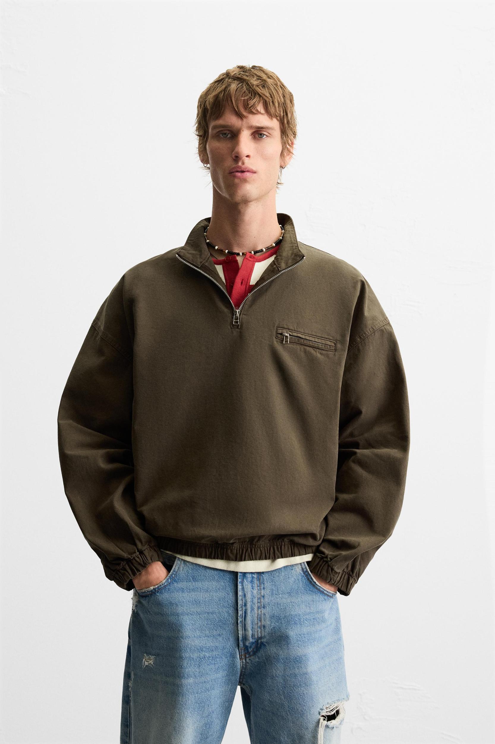 DENIM QUARTER-ZIP JACKET Product Image