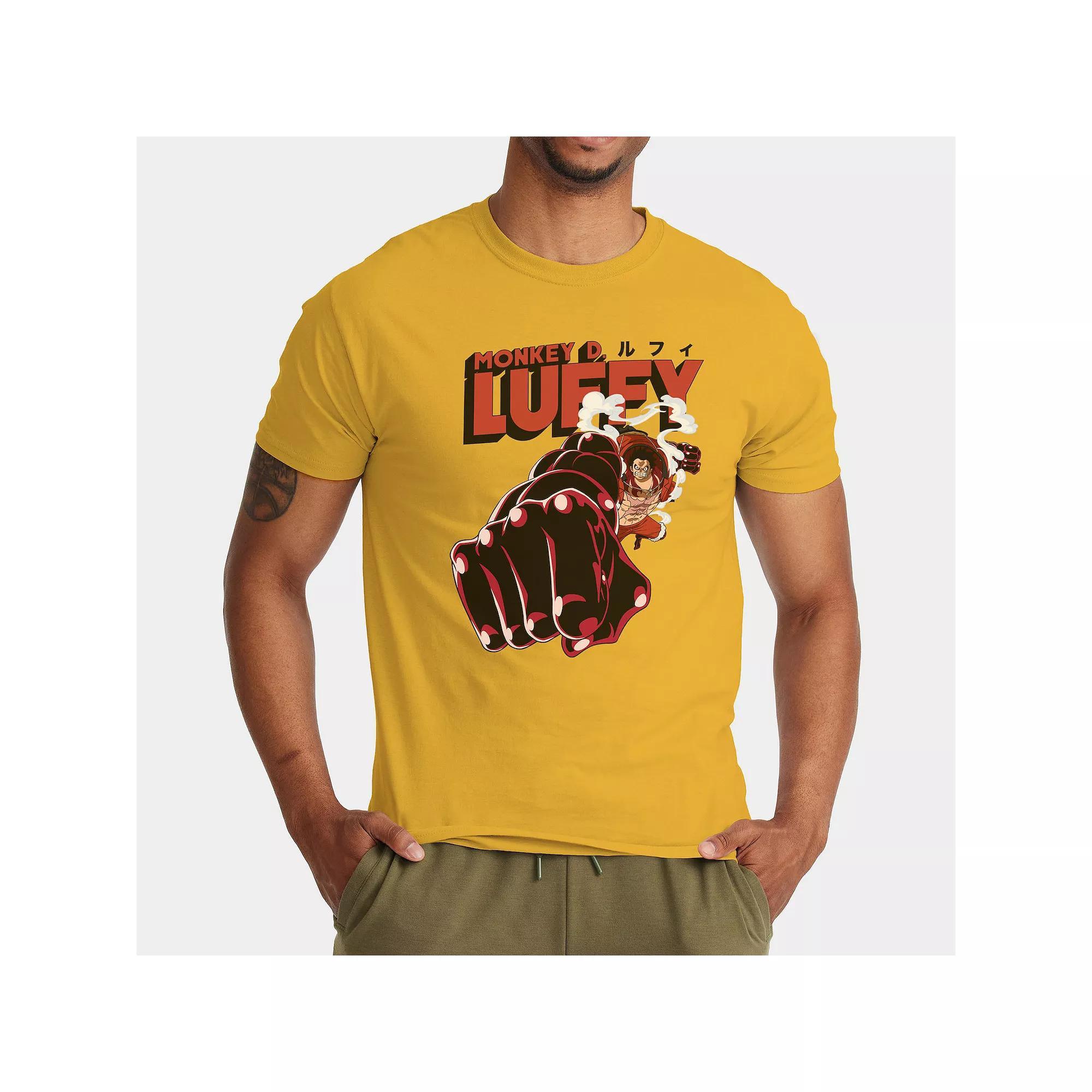 Men's One Piece Monkey D. Luffy Graphic Tee, Size: Large, Yellow Product Image