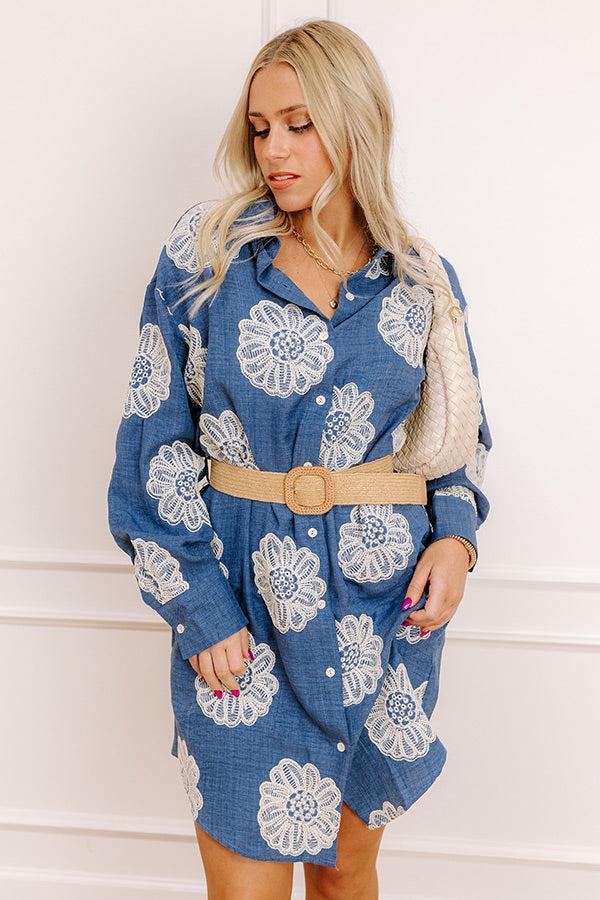 Boho Charm Embroidered Mini Dress Product Image