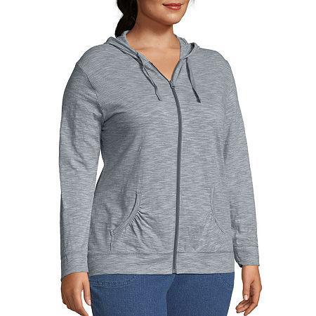 Plus Size Just My Size® Slubbed Hoodie, Women's, Size: 5XL, Dada Gray Product Image