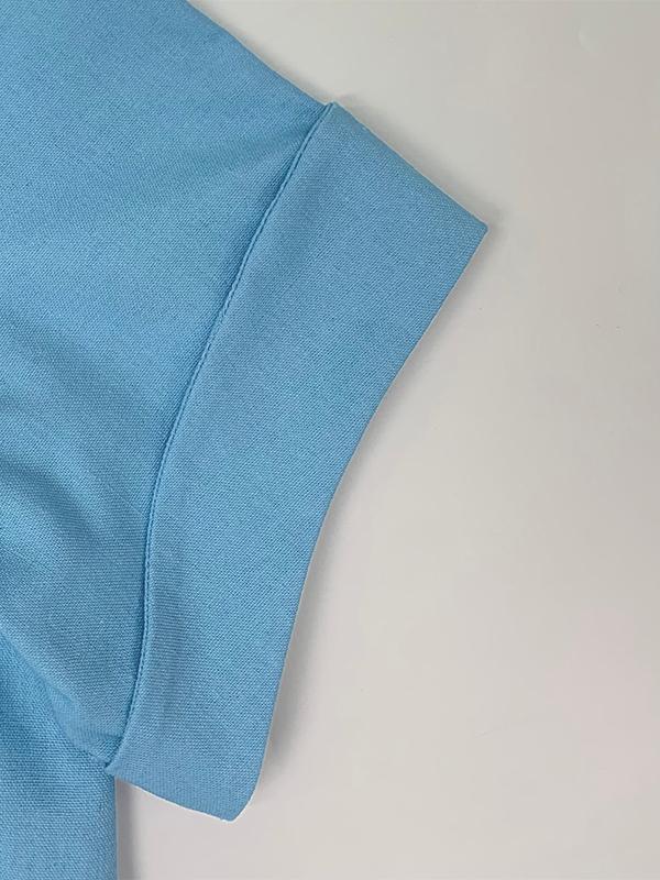 Loose Short Sleeves Solid Color Mock Neck Blouses&Shirts Tops Product Image