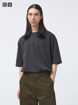 AIRism Cotton Oversized T-Shirt Half-Sleeve Gray XS UNIQLO US Product Image