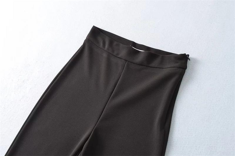 High Rise Plain Flared Pants Product Image