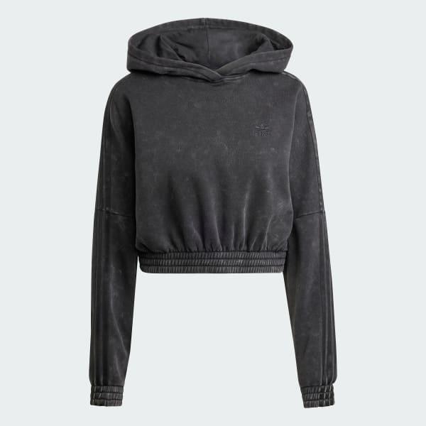 Washed-Out Crop Oversized Hoodie Product Image