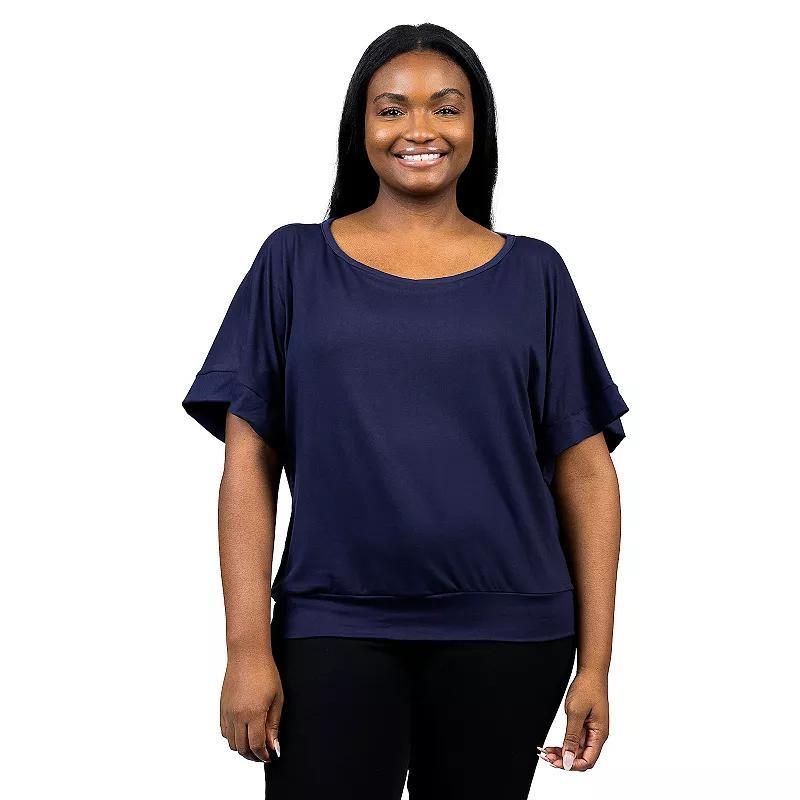 Plus Size 24Seven Comfort Apparel Short Sleeve Dolman Top, Womens Product Image