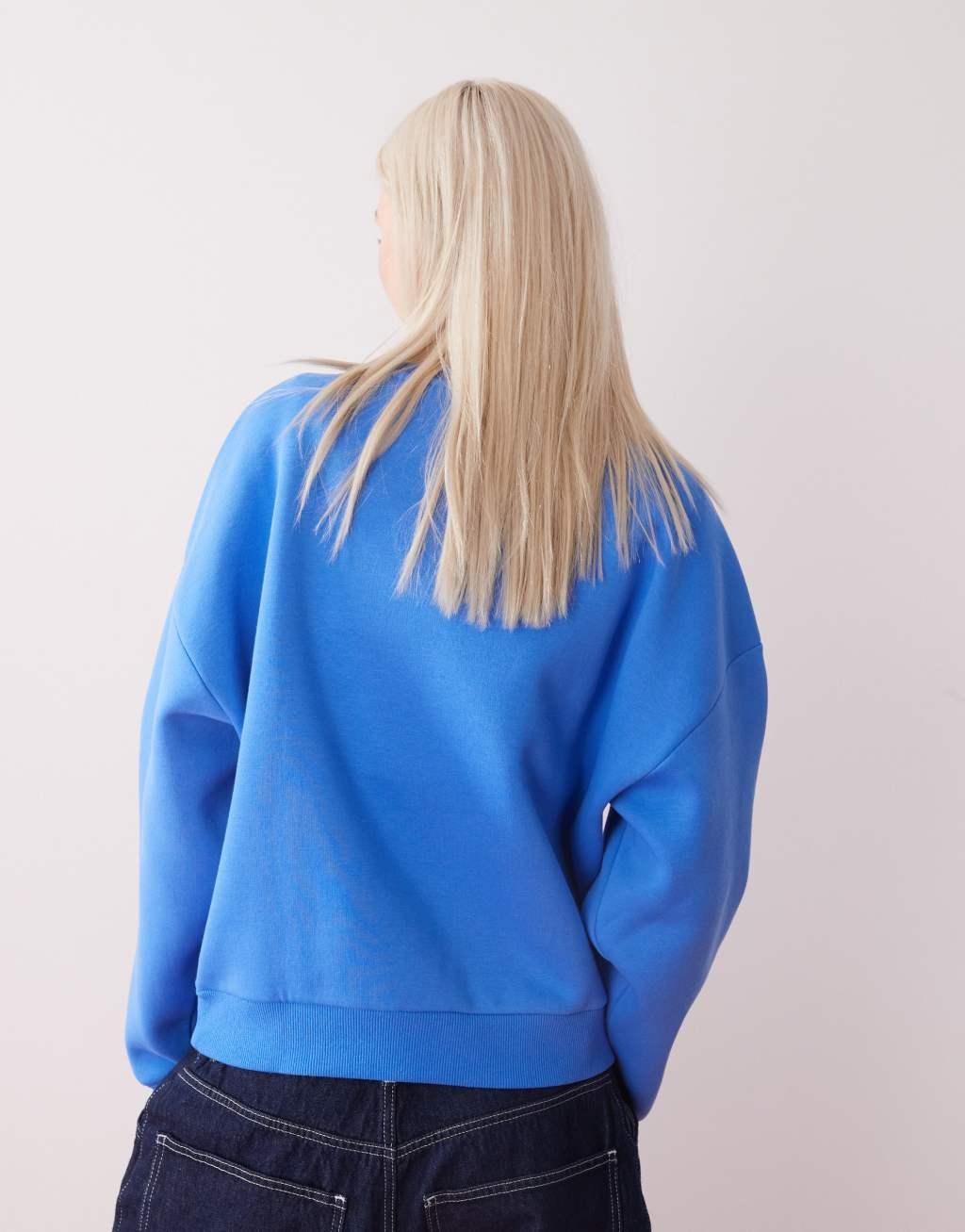 Reclaimed Vintage boxy sweater in cobalt blue Product Image