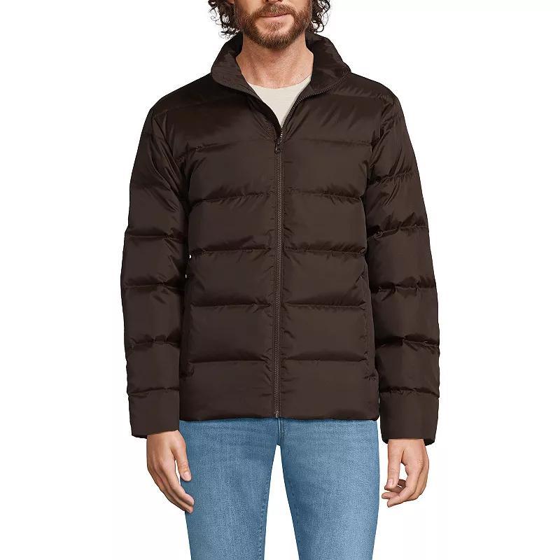 Tall Lands' End Puff Down Jacket, Men's, Size: Large Tall, Rich Brown Product Image