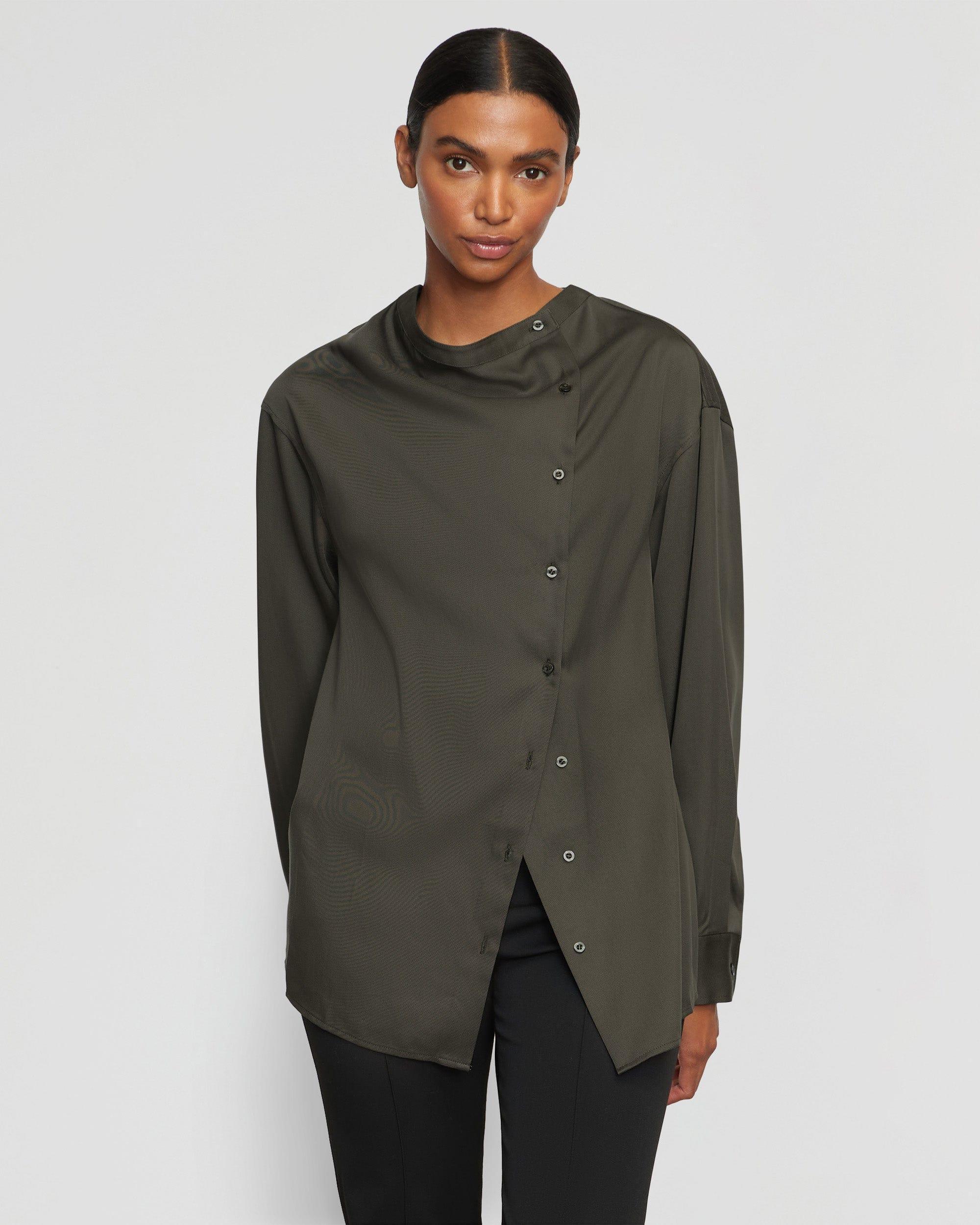 Jemima Wrap-Neck Tencel Blouse Product Image