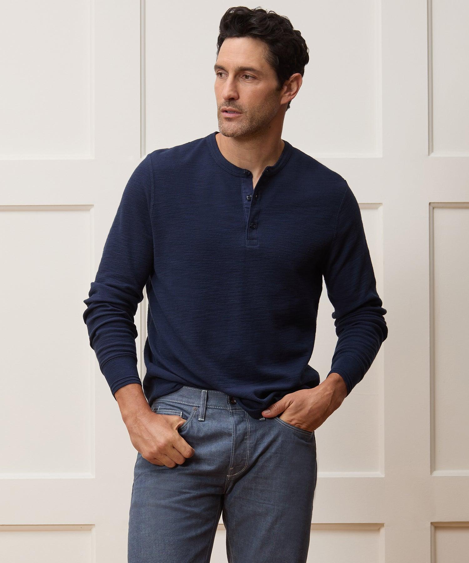 Lightweight Mini Waffle Henley Product Image