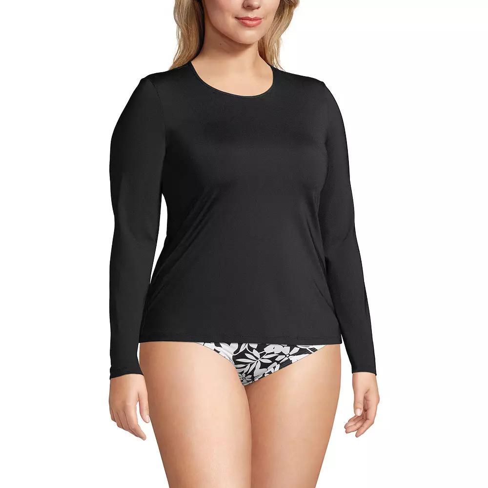 Petite Lands' End UPF 50 Long Sleeve Rash Guard, Women's,  Product Image