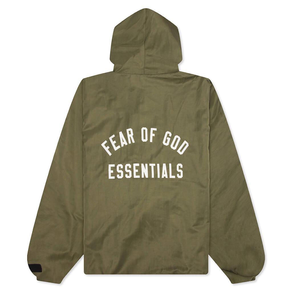 Hooded Lettering Button-Up Jacket Product Image