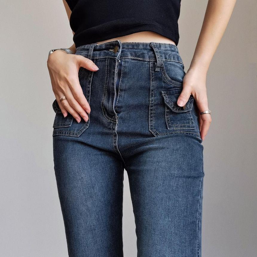 High Waist Flared Jeans Product Image