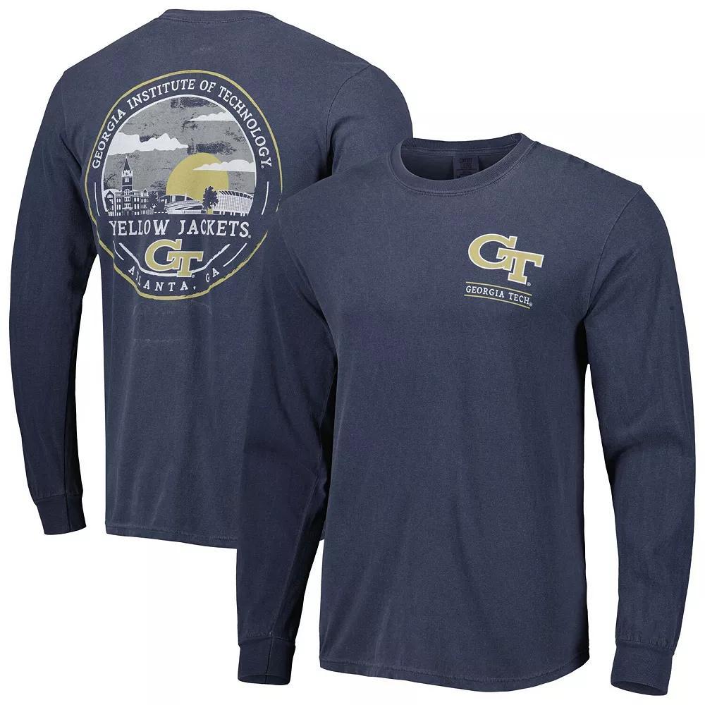 Men's Navy Georgia Tech Yellow Jackets Circle Campus Scene Long Sleeve T-Shirt, Size: 2XL, Blue Product Image