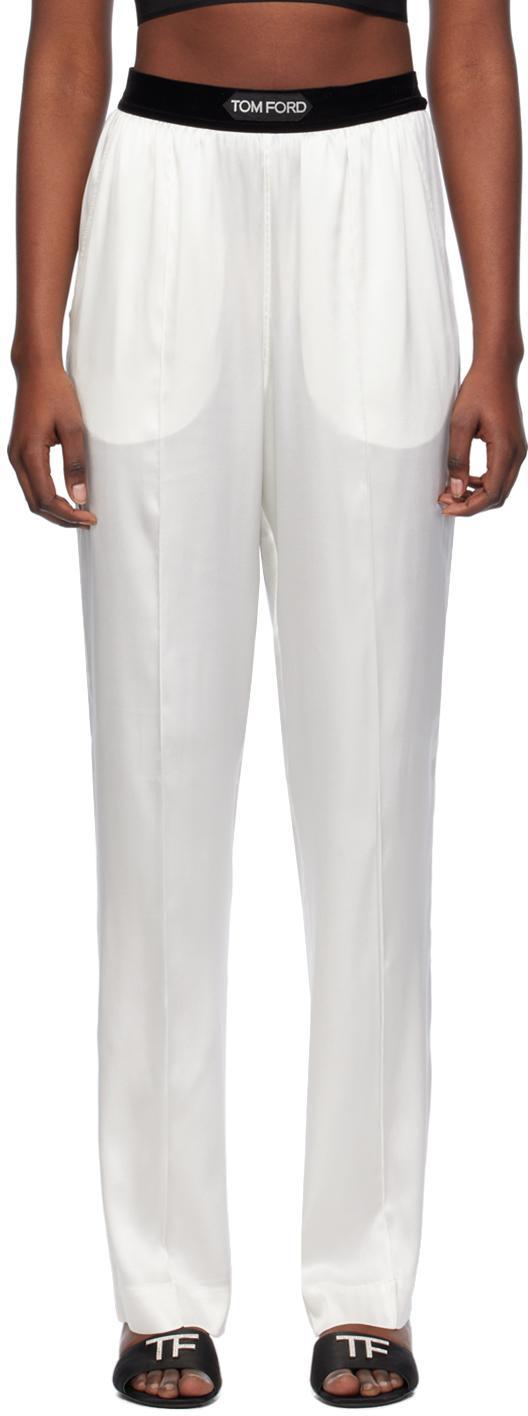 TOM FORD White Relaxed-fit Lounge Pants In Aw013 Ecru Product Image