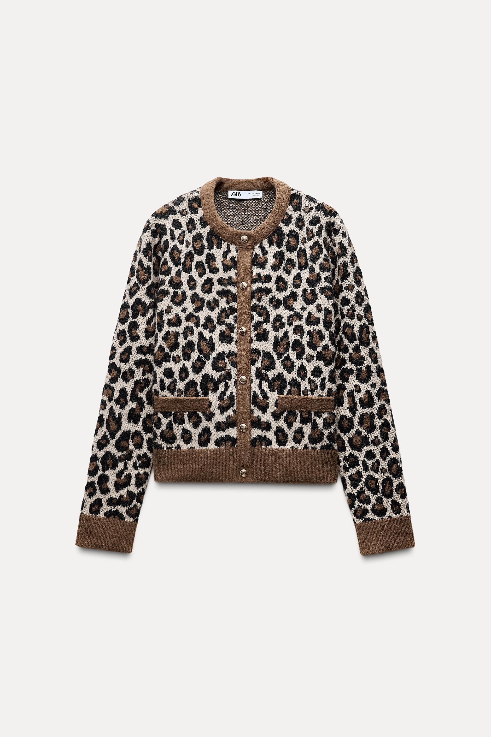 ANIMAL PRINT JACQUARD KNIT CARDIGAN Product Image