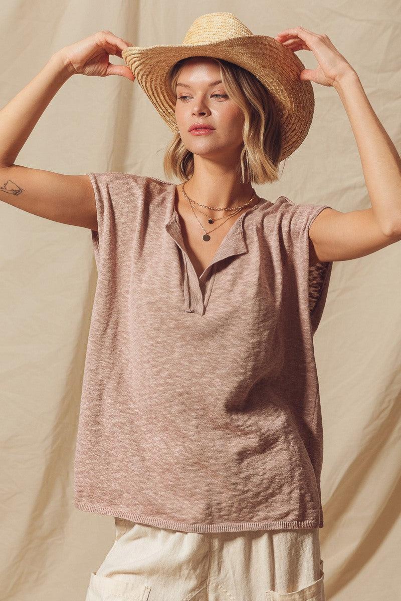 OVERSIZED TOP WITH SIDE SLITS Product Image