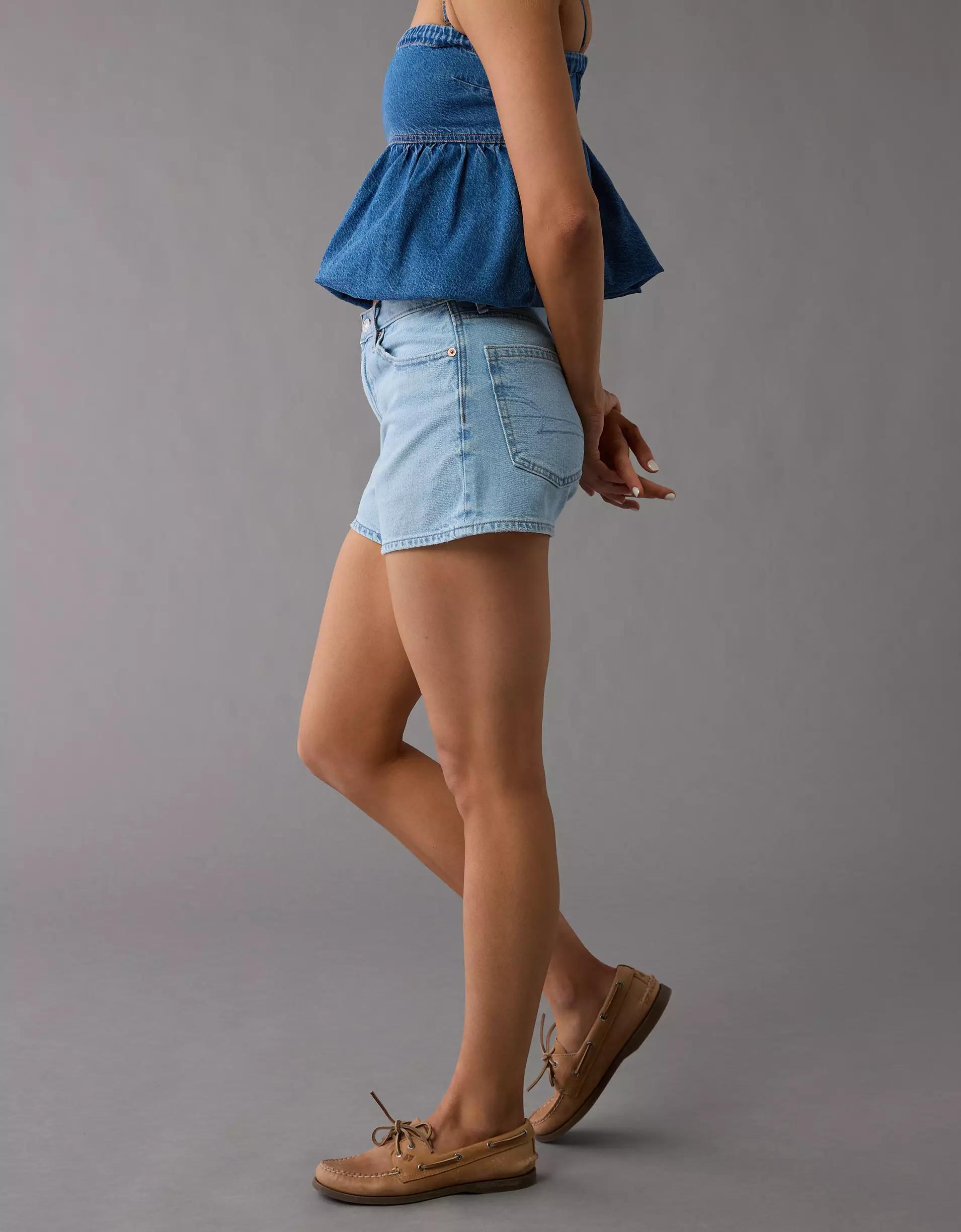 AE Strigid Super High-Waisted Relaxed Denim Short Product Image