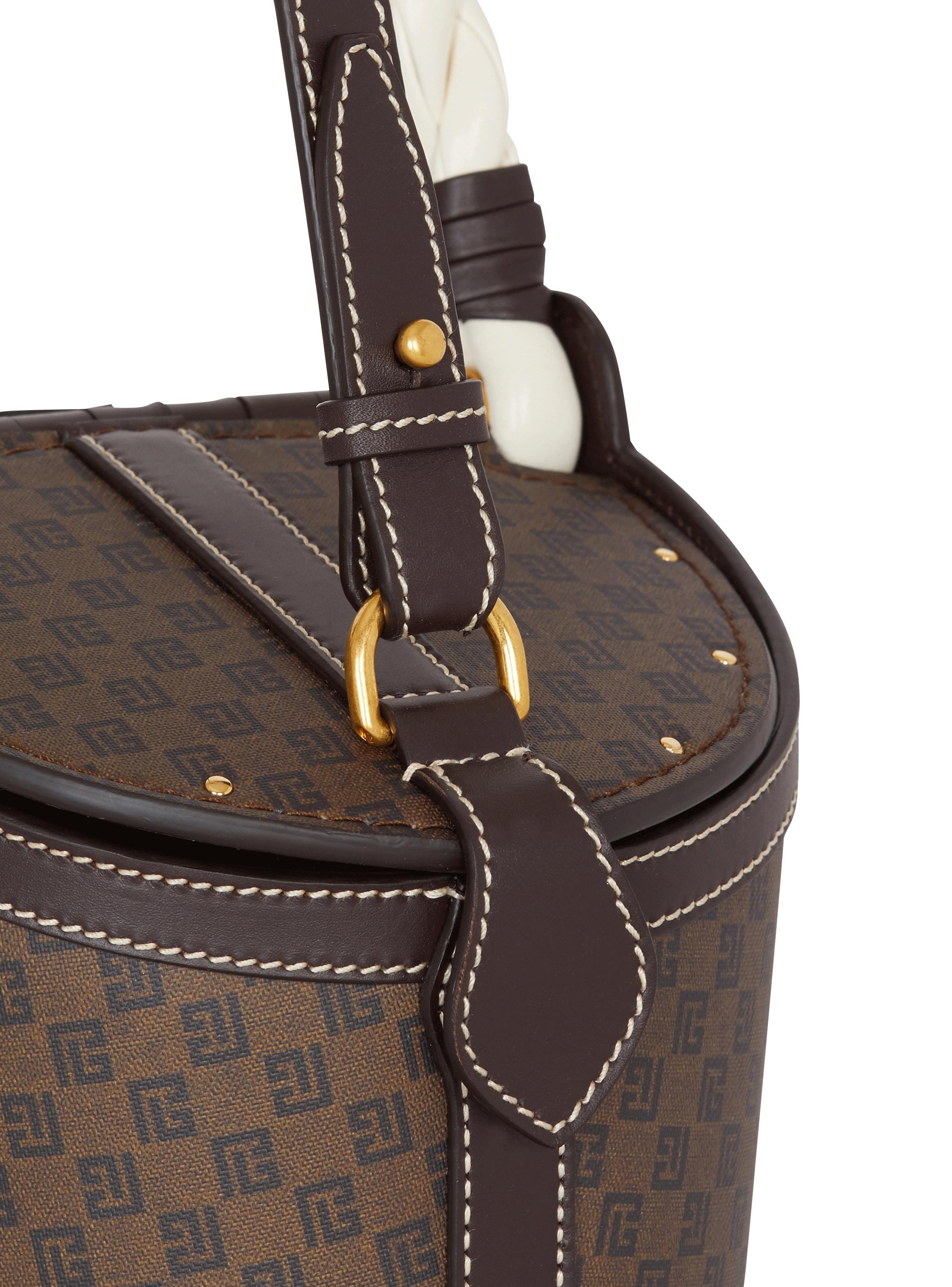 Monogram canvas and leather bucket bag  Product Image