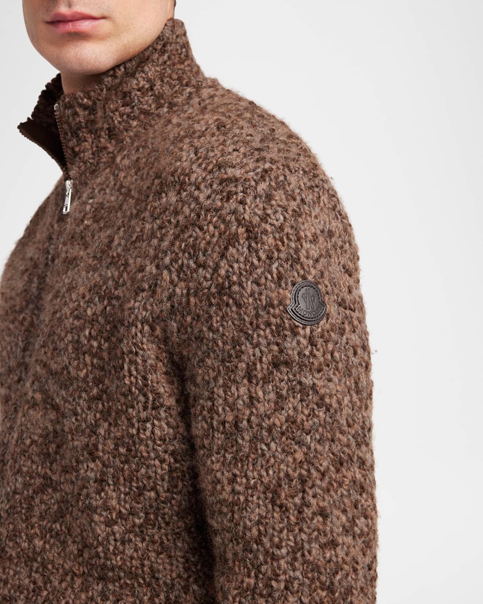 Men's Wool Knit Full-Zip Sweater Product Image