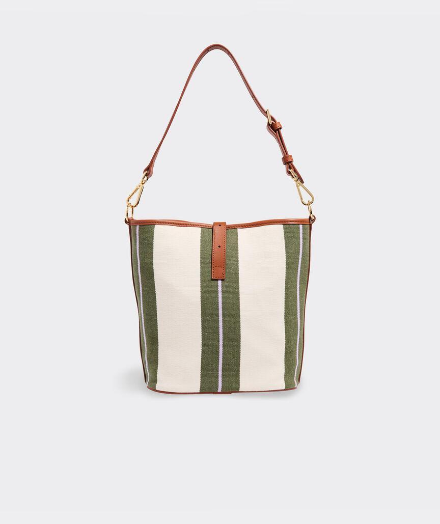 Leather Trim Striped Shoulder Bag Product Image