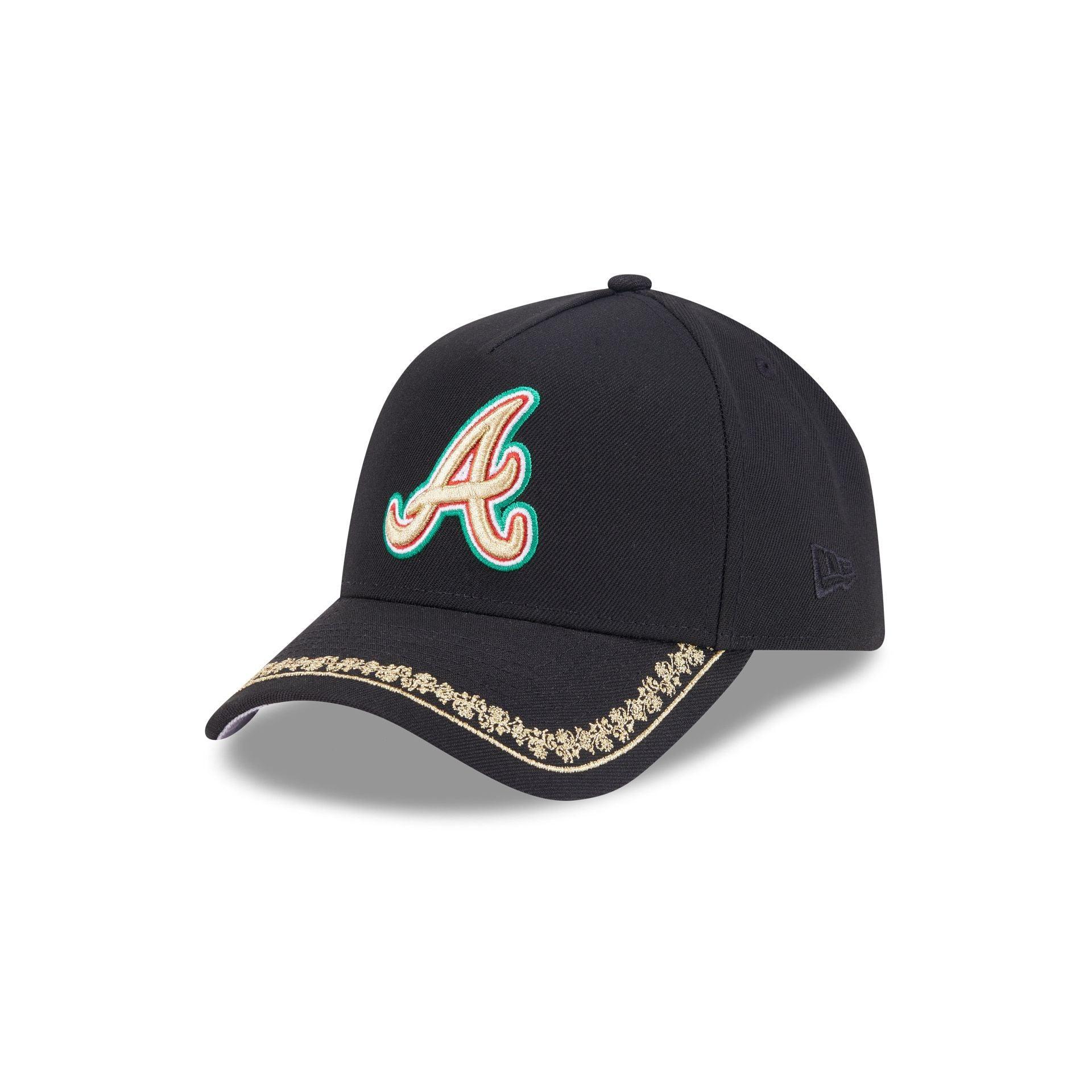 Atlanta Braves Ornate Visor 9FORTY A-Frame Snapback Hat Male Product Image