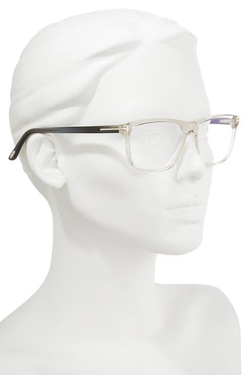 TOM FORD 56mm Blue Block Optical Glasses In White Product Image