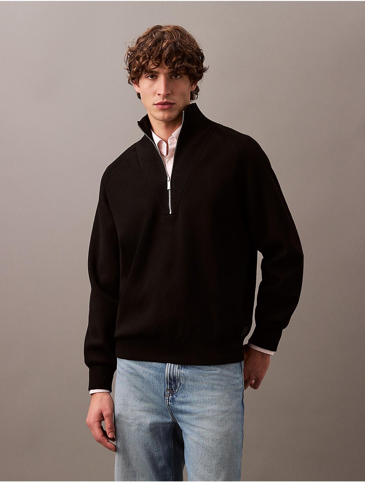 Calvin Klein Mens Tech Knit Quarter Zip Sweater Product Image